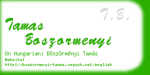 tamas boszormenyi business card